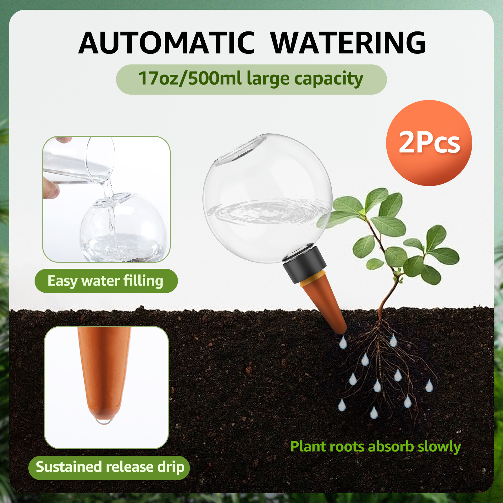 2/4Pcs 500ML Automatic Drip Ir – Self Watering Insert recenzja i cena