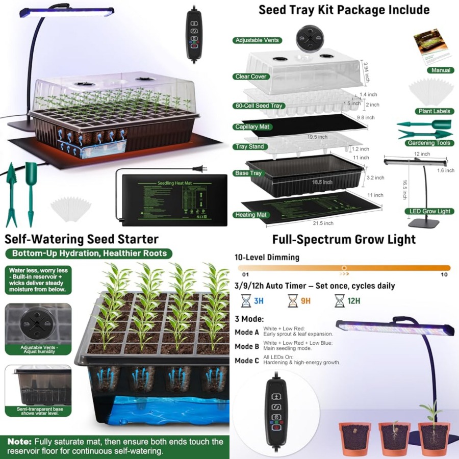60-Cell Self-Watering Seed Sta – Humidity Dome Kit recenzja i cena