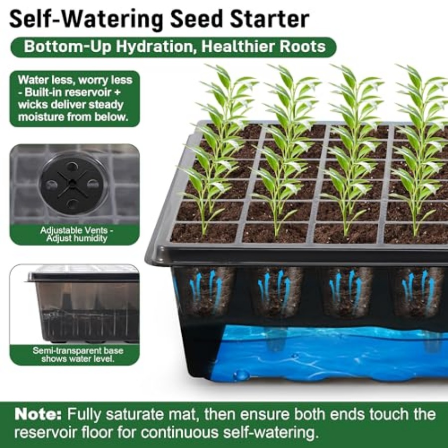 60-Cell Self-Watering Seed Sta – Humidity Dome Kit recenzja i cena