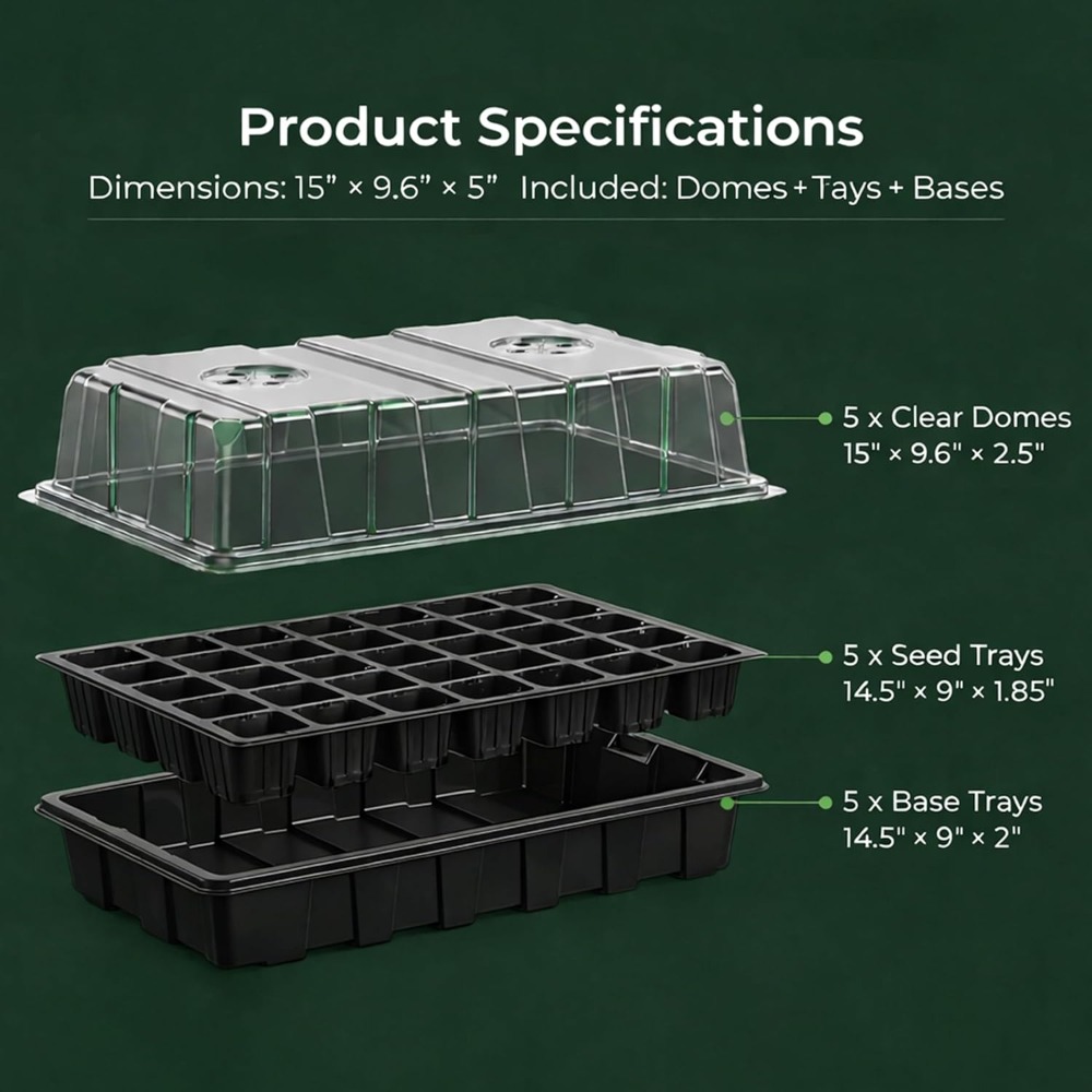 5-Set Seed Starter Tray Kits,  – Humidity Dome Kit recenzja i cena