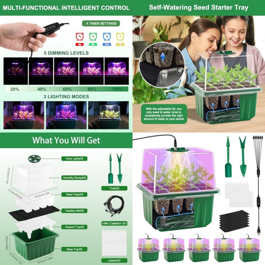 Seed Starter Tray with Light,  – Humidity Dome Kit recenzja i cena