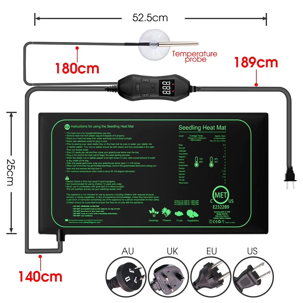 50W EU-US/UK/AU Adjustable The – Heat Mat Seedling recenzja i cena
