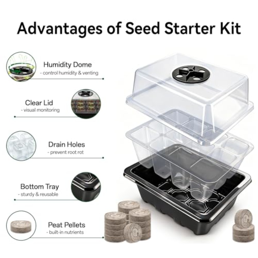 8 Pack Seed Starter Tray with  – Peat Pellet Tray recenzja i cena