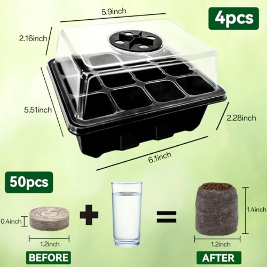 8 Pack Seed Starter Tray with  – Peat Pellet Tray recenzja i cena