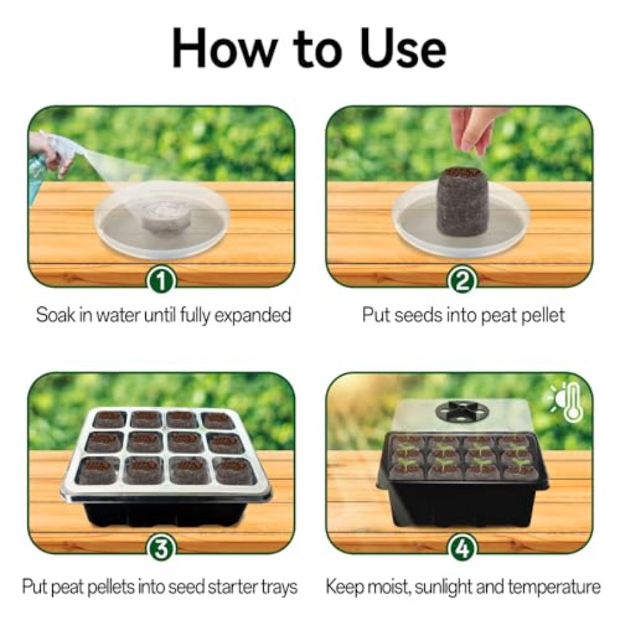 8 Pack Seed Starter Tray with  – Peat Pellet Tray recenzja i cena